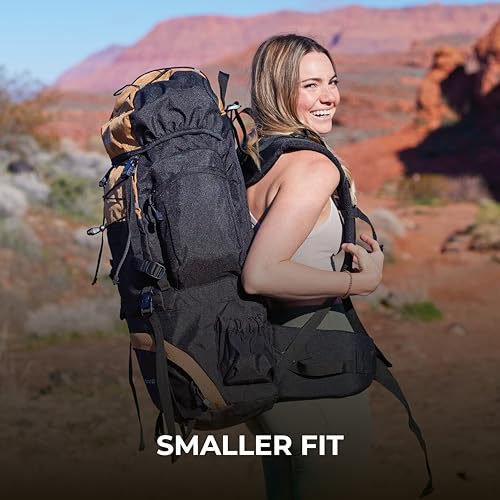 65L Scout Internal Frame Backpack w/ Rain Cover for Hiking, Camping, Backpacking