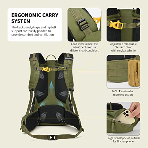 Hiking Backpack for Men Women, 35L Travel Backpack Waterproof Camping Backpack