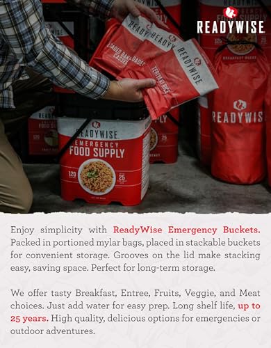 Chicken,Beef,Pork & Rice Emergency Food Supply Bucket,Freeze-Dried Survival Meals