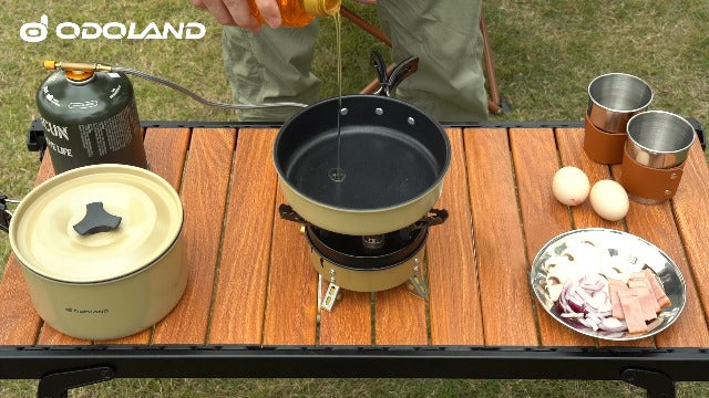 Camping Cookware Set Non-Stick Pot & Pan Set w/ Kettle,Stainless Steel Utensils Mess Kit