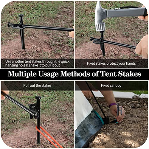8pcs 8" Heavy Duty Forged Steel Tent Stakes w/ Storage Bag for Camping