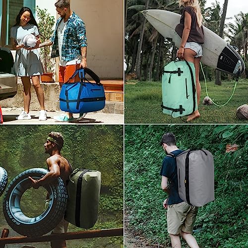 60L Large Waterproof Duffel Bag Rolltop Dry Backpack Duffle Bags for Kayaking,Camping