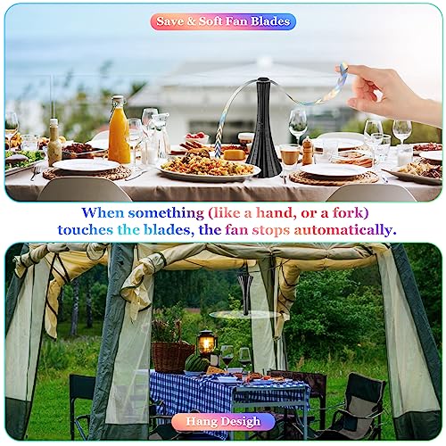 4pcs Fly Fans for Tables Rechargeable,Flies Fan to Keep Flies Away,Food Fans for Camping