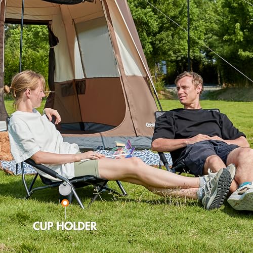 Beach Chairs for Adults,Camping Low Lightweight Portable Chair w/ Cup Holder