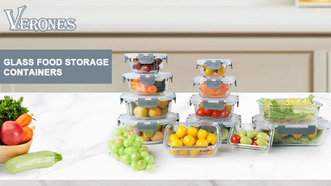 5pcs Glass Meal Prep Containers 3 Compartment Set,36OZ Airtight Glass Lunch Containers