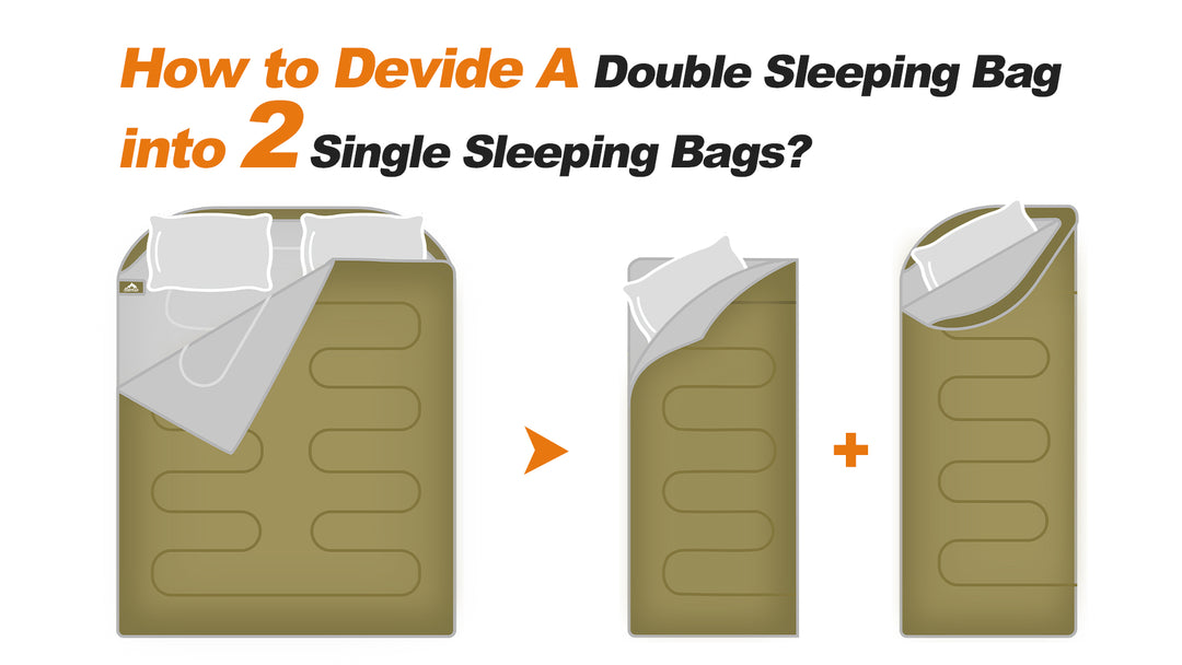 Double Sleeping Bag w/ Pillow for Adults, XL Queen Size 2 Person