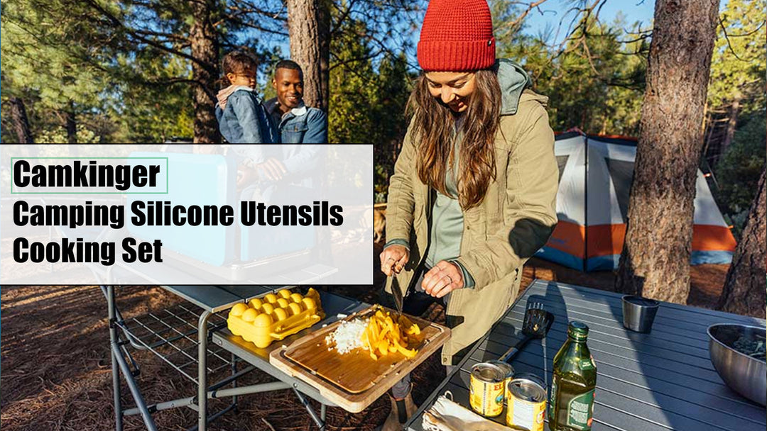 Camping Accessories Kitchen Cooking Utensils Set - Portable Outdoor Camp Cookware Set