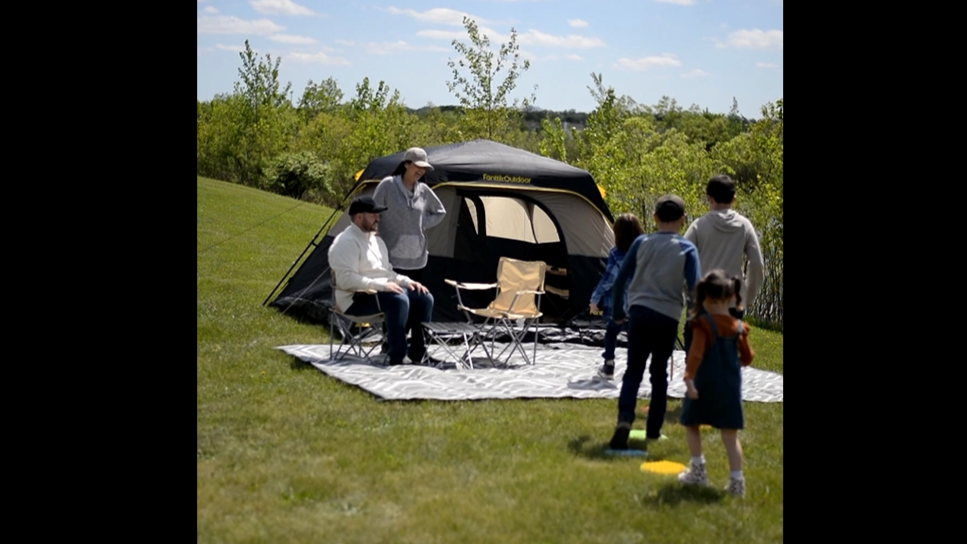Camping Tent 4 Person Instant Cabin Tent Setup in 60 Seconds w/ Rainfly & Carry Bag